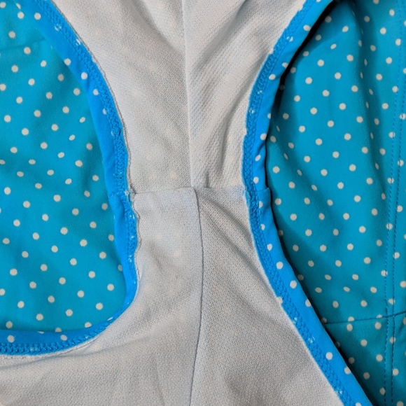 SASSAFRASS SWIMWEAR L Tankini Blue Polka Dot Lace - Picture 7 of 8